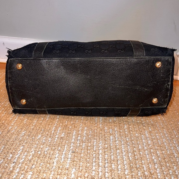 Vintage Gucci Black Jolicoeur Monogrammed Handbag Tote Bag - Picture 13 of 13